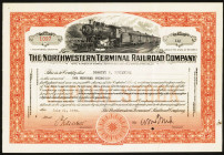 Northwestern Terminal Railroad Co. 1936 I/U Stock Certificate.