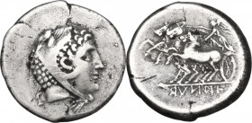 Greek Italy. Samnium, Southern Latium and Northern Campania, Teanum Sidicinum. AR Didrachm, c. 265-240 BC. Obv. Head of young Herakles right, wearing ...