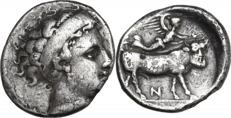 Greek Italy. Central and Southern Campania, Neapolis. AR Didrachm, c. 350-330 BC...
