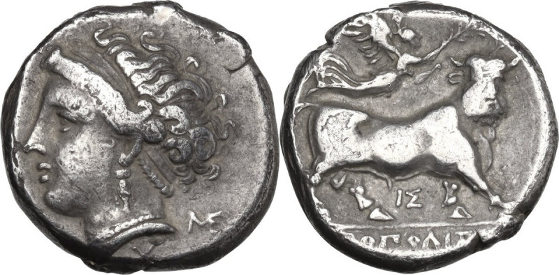 Greek Italy. Central and Southern Campania, Neapolis. AR Nomos, c. 275-250 BC. O...