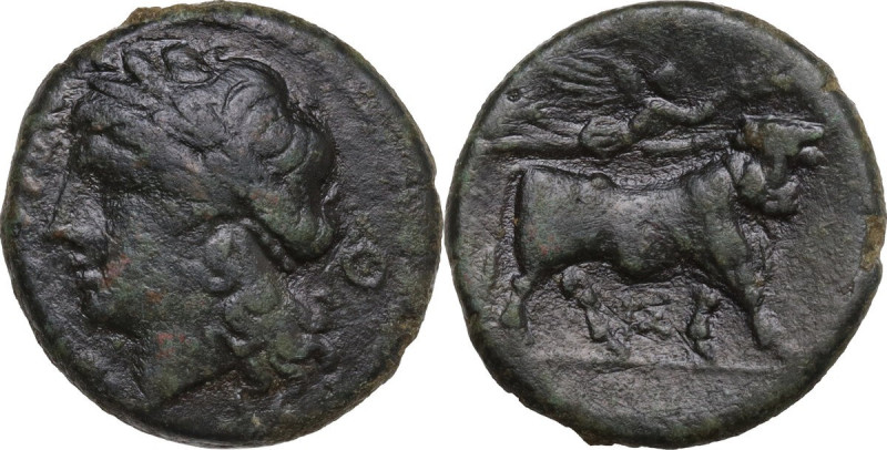 Greek Italy. Central and Southern Campania, Neapolis. AE 19.5 mm. 275-250 BC. Ob...