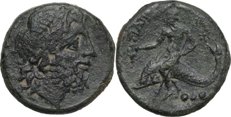 Greek Italy. Northern Apulia, Teate. AE Teruncius, c. 225-200 BC. Obv. Diademed ...