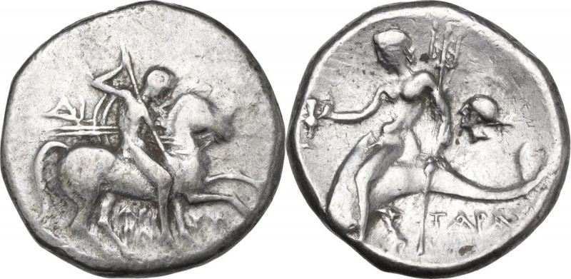 Greek Italy. Southern Apulia, Tarentum. AR Nomos, c. 272-240 BC. Aristokles and ...