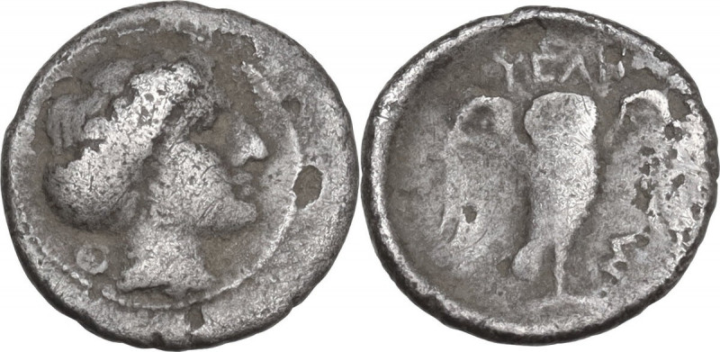 Greek Italy. Northern Lucania, Velia. AR Obol, period V, Theta Group, c. 340 - c...