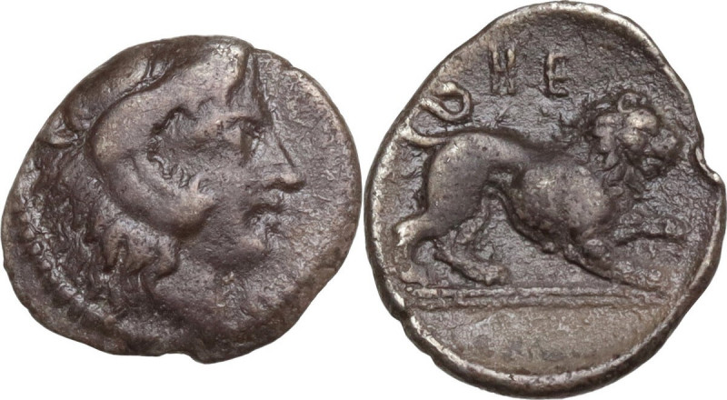 Greek Italy. Southern Lucania, Heraclea. AR Diobol, c. 432-420 BC. Obv. Head of ...