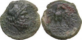 Sicily. Panormos. AE 23 mm, after 241 BC. Obv. Laureate head of Zeus right. Rev. Eagle standing facing, head turned right, on thunderbolt. CNS I 73; S...