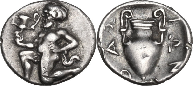 Greek Asia. Islands off Thrace, Thasos. AR Trihemiobol, c. 412-404 BC. Obv. Bald...