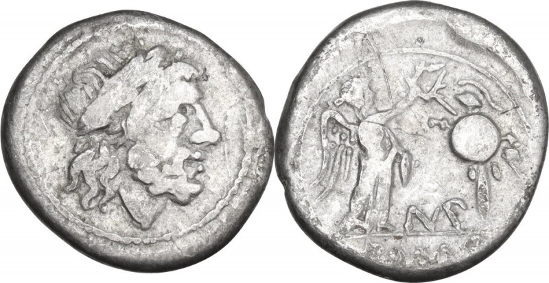 MP series. AR Victoriatus, uncertain Lucanian mint (?), 214 BC. Obv. Laureate he...