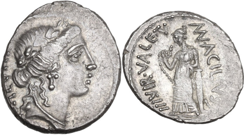 Man. Acilius Glabrio. AR Denarius, 49 BC. Obv. Laureate head of Salus right; beh...