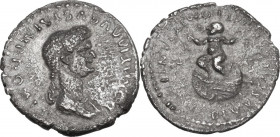 Domitia, wife of Domitian (Augusta 82-96 AD). AR Denarius. Struck under Domitian, 82-83 AD. Obv. DOMITIA AVGVSTA IMP DOMIT. Draped bust right, hair is...