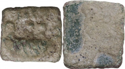 Tiberius to Domitian. Anonymous AE square Tessera, 1st century BC. Obv. Boat rowed right by three oarsmen; above, M P V. Rev. Blank. Cf. Vecchi Ltd, A...