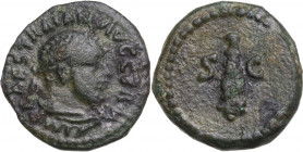 Trajan (98-117). AE Quadrans. Rome mint. Struck circa AD 98-102. Obv. Bust of Hercules right, with lion's skin. Rev. Club. RIC II 699. AE. 2.42 g. 15....