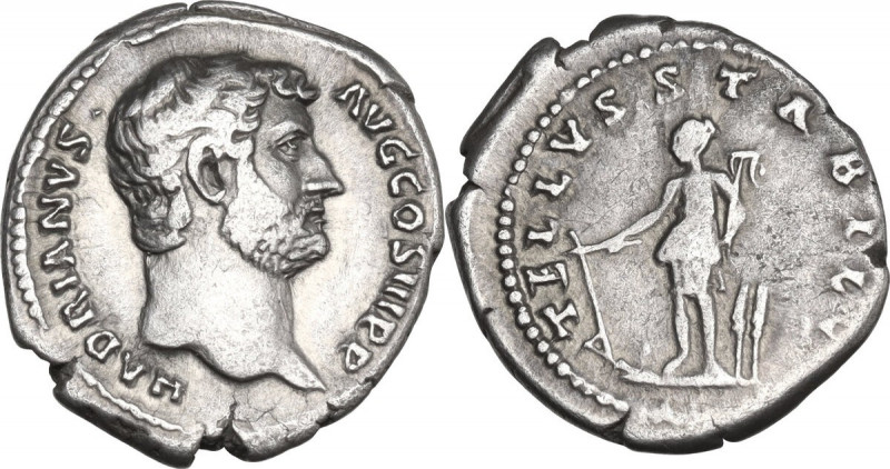 Hadrian (117-138). AR Denarius, 134-138 AD. Obv. HADRIANVS AVG COS III PP. Bare ...