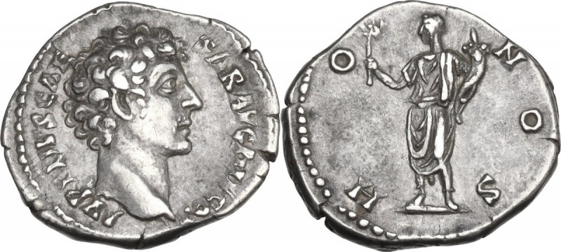 Marcus Aurelius as Caesar (139-161). AR Denarius, 140-144. Obv. AVRELIVS CAESAR ...