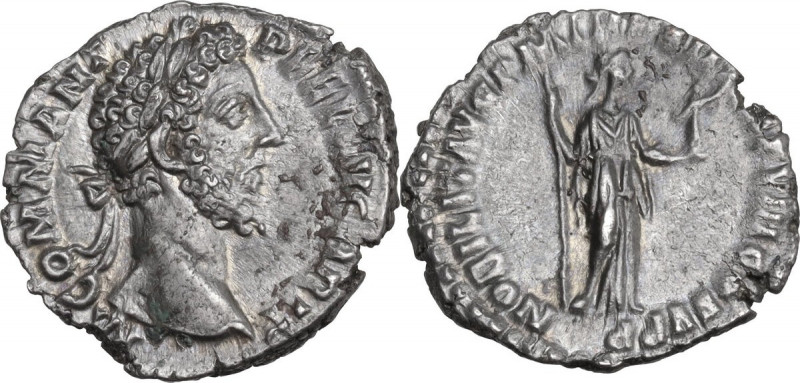 Commodus (177-192). AR Denarius, Rome mint, 187 AD. Obv. M COMM ANT AVG PIVS BRI...