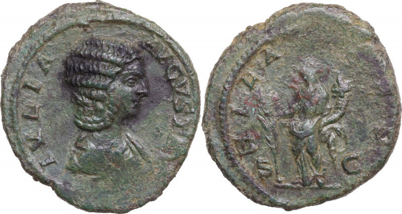 Julia Domna, wife of Septimius Severus (died 217 AD). AE As. Struck under Septim...