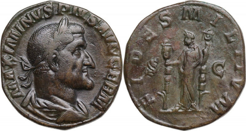 Maximinus I (235-238). AE Sestertius, 236-237. Obv. MAXIMINVS PIVS AVG GERM. Lau...