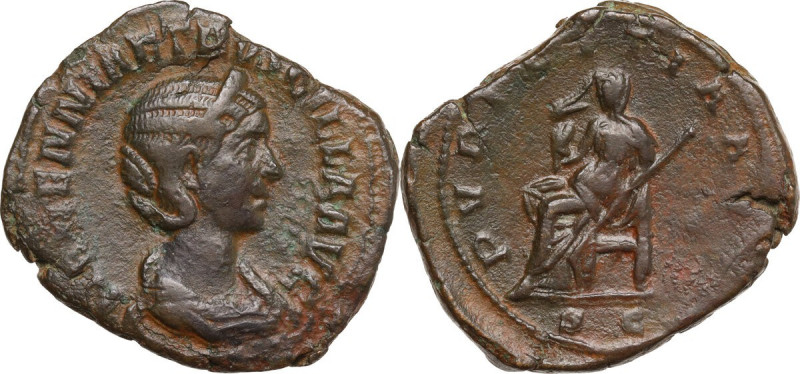 Herennia Etruscilla, wife of Trajan Decius (249-251 AD). AE Sestertius. Obv. HER...