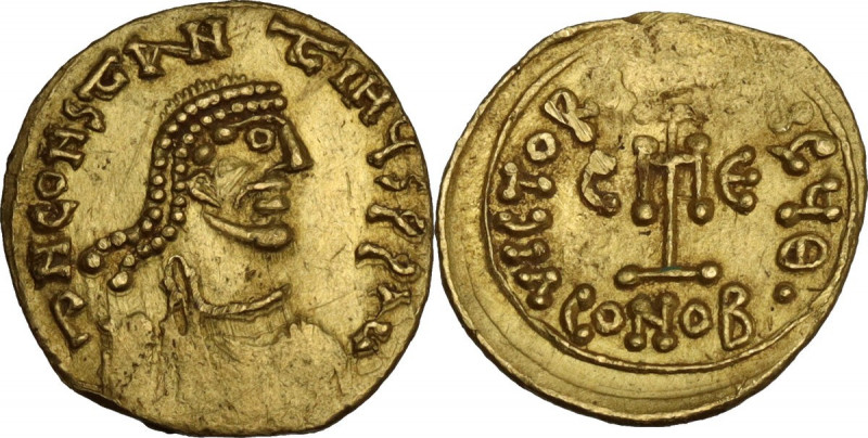 Constans II (641-668). AV Tremissis, Syracuse mint, 649-655 AD. Obv. ∂N CONSTAN-...