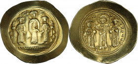 Romanus IV, Diogenes (1068-1071). AV Histamenon Nomisma, Constantinople mint. Obv. The three sons of Constantine X and Eudocia, standing facing: Micha...