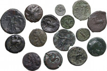 Greek World. Multiple lot of fifteen (15) unclassified AE coins. AE.