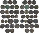 The Roman Empire. Multiple lot of twenty-five (25) unclassified AE, late Empire. AE.