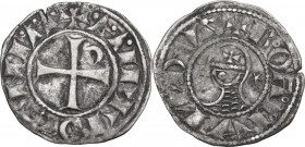 Antioch. Bohemond III, Majority (1163-1201). BI Denier. Malloy 65/71; Schl. pl. III, 5. BI. 0.94 g. 18.00 mm. VF.
