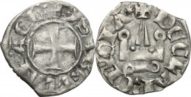 Frankish Greece, Glarentza. Isabel of Villehardouin (1297-1301). BI Denier Tournois . Malloy 16; Schl. pl. XII, 19. BI. 0.80 g. 18.00 mm. VF.
