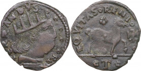 L'Aquila. Ferdinando I d' Aragona (1458-1494). Cavallo. CNI 229/293; D'Andrea-Andreani pag. 243; MIR (Italia merid.) 95. CU. 2.17 g. 18.50 mm. Bel BB.