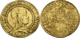 Bologna. Giovanni II Bentivoglio (1494-1506). Doppio ducato. CNI 7 (Antegnate); Rav. Mor. 2 (Antegnate); Chim. 201; Fried. 59 (Antegnate). AU. 6.73 g....