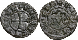 Brindisi. Federico II di Svevia (1197-1250). Mezzo denaro 1242. Sp. -; Travaini 1993 33a; D'Andrea 161. MI. 0.54 g. 13.50 mm. BB+/BB.