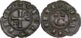 Brindisi o Messina. Corrado II di Svevia (Corradino) (1254-1258). Denaro. Sp. 177; Travaini 1993 63; D'Andrea 224. MI. 0.66 g. 17.00 mm. Bel BB.
