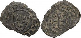 Brindisi. Carlo d'Angiò (1266-1278). Denaro. Sp. 54; MIR (Italia merid.) 357. MI. 0.44 g. 16.50 mm. R. Piccolo flan crack. BB.