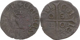 Cagliari. Carlo V d'Asburgo (1516-1556). Cagliarese. MIR (Piem. Sard. Lig. Cors.) 35; Piras 1996 108. MI. 0.70 g. 16.00 mm. R. BB/BB+.