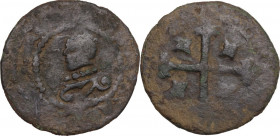Cagliari. Filippo III di Spagna (1598-1621). Soldo o 6 Cagliaresi. MIR (Piem. Sard. Lig. Cors.) 64; Piras 1996 142. MI. 3.07 g. 22.50 mm. qBB.