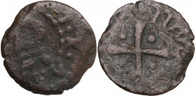 Cagliari. Filippo III di Spagna (1598-1621). Cagliarese. MIR (Piem. Sard. Lig. Cors.) 67; Piras 1996 145. MI. 1.03 g. 12.50 mm. RR. qBB.