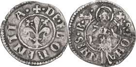 Firenze. Repubblica ( sec. XIII-1532). Soldino da 12 denari 1467, I sem., Nerio di Domenico Bartolini Scodellari maestro di zecca. CNI -. (cfr. 69). B...