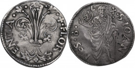 Firenze. Repubblica (sec. XIII-1532). Grosso da 6 soldi 1484 II sem., Lorenzo di Piero di Niccolò Davanzati. CNI 207/210; Bern. II 3318/3323; MIR (Fir...