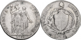 Genova. Repubblica Ligure (1798-1805). Da 8 lire 1798 A. I. CNI 10; MIR (Piem. Sard. Lig. Cors.) 379/1. AG. 32.99 g. 40.00 mm. qBB.