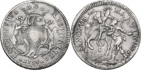 Lucca. Repubblica (1369-1799). Scudo 1756. CNI 839/840; MIR (Toscana, zecche) 237/16. AG. 26.10 g. 41.00 mm. BB+.