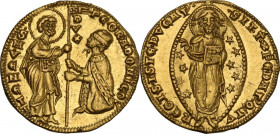 Venezia. Pietro Gradenigo (1289-1311). Ducato. CNI tav. II, 26; Paol. 1; Fried. 1216. AU. 3.54 g. 20.00 mm. R. Colpetto sul bordo ad ore 12 del diritt...