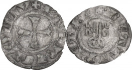 Viterbo. Sede Vacante (1268-1271), Camerlengo Pietro di Montebruno. Denaro paparino. CNI 6, tav. XIX, 20; M. 2; Berm. 164. MI. 0.40 g. 15.50 mm. BB.