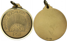Medaglietta del partito socialista italiano (PSI). AU. 6.15 g. 25.00 mm. Marchiata oro 750. Con gancino portativo. FDC.