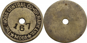India. Moga Central Co-op Bank Ltd. Token, Moga, XIX century. Brass. 18.81 g. 36.00 mm.