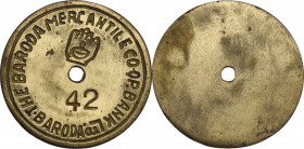 India. The Baroda Mercantile Co-op Bank. Token, Baroda, XIX century. Brass. 20.60 g. 39.00 mm.
