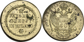 Italy. Milano. Peso della Sovrana. Fabbrica Greppi (Milano), 1838-1860. Zavattoni 1410. Ottone. 11.35 g. 25.50 mm. SPL.