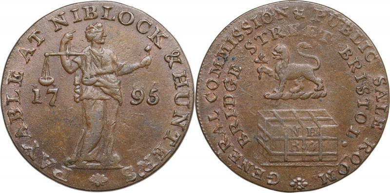 United Kingdom. Great Britain. Somersetshire. Bristol. Halfpenny Token 1795 PAYA...