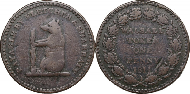 United Kingdom. Staffordshire. Walsall. Penny Token 1811 PAYABLE BY FLETCHER & S...