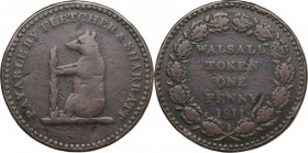 United Kingdom. Staffordshire. Walsall. Penny Token 1811 PAYABLE BY FLETCHER & SHARRATT. AE. F.