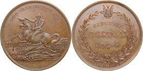 USA. Siege of Boston. Medal '1775-6' (ca. 1859) Lovett's Series No. 2 Philada. AE. 11.81 g. 32.00 mm. Minor bump on edge. MS.